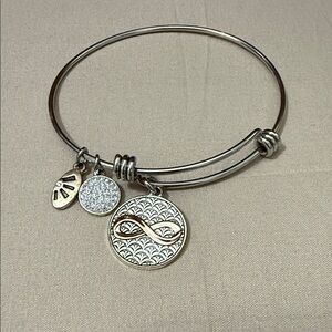 Silver Charm Bangle Bracelet